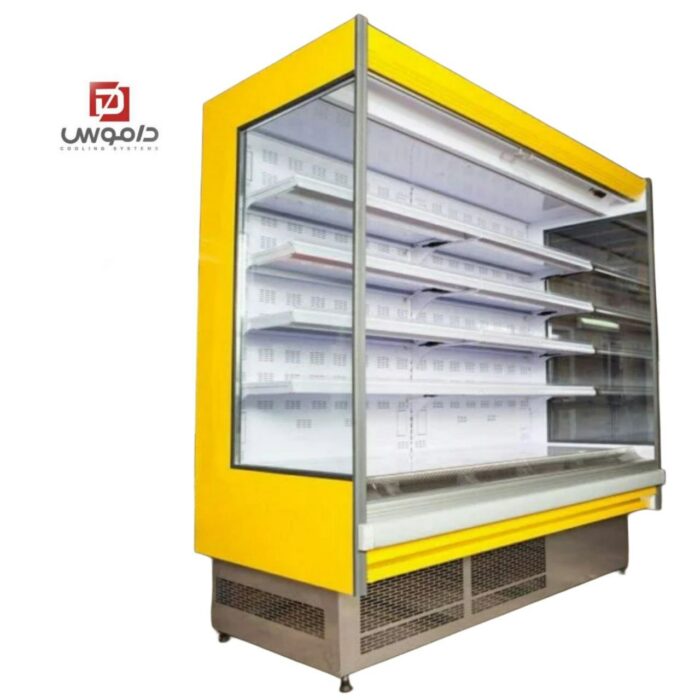 A two-meter yellow upright refrigerator